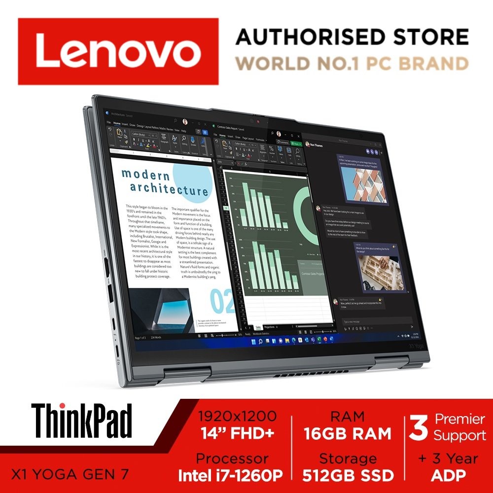 Lenovo ThinkPad X1 Yoga Gen 7 | 21CD000DSG | 14" FHD+ | i5-1240P | Iris Xe Graphics | 16GB RAM | 512GB SSD | Win10/11